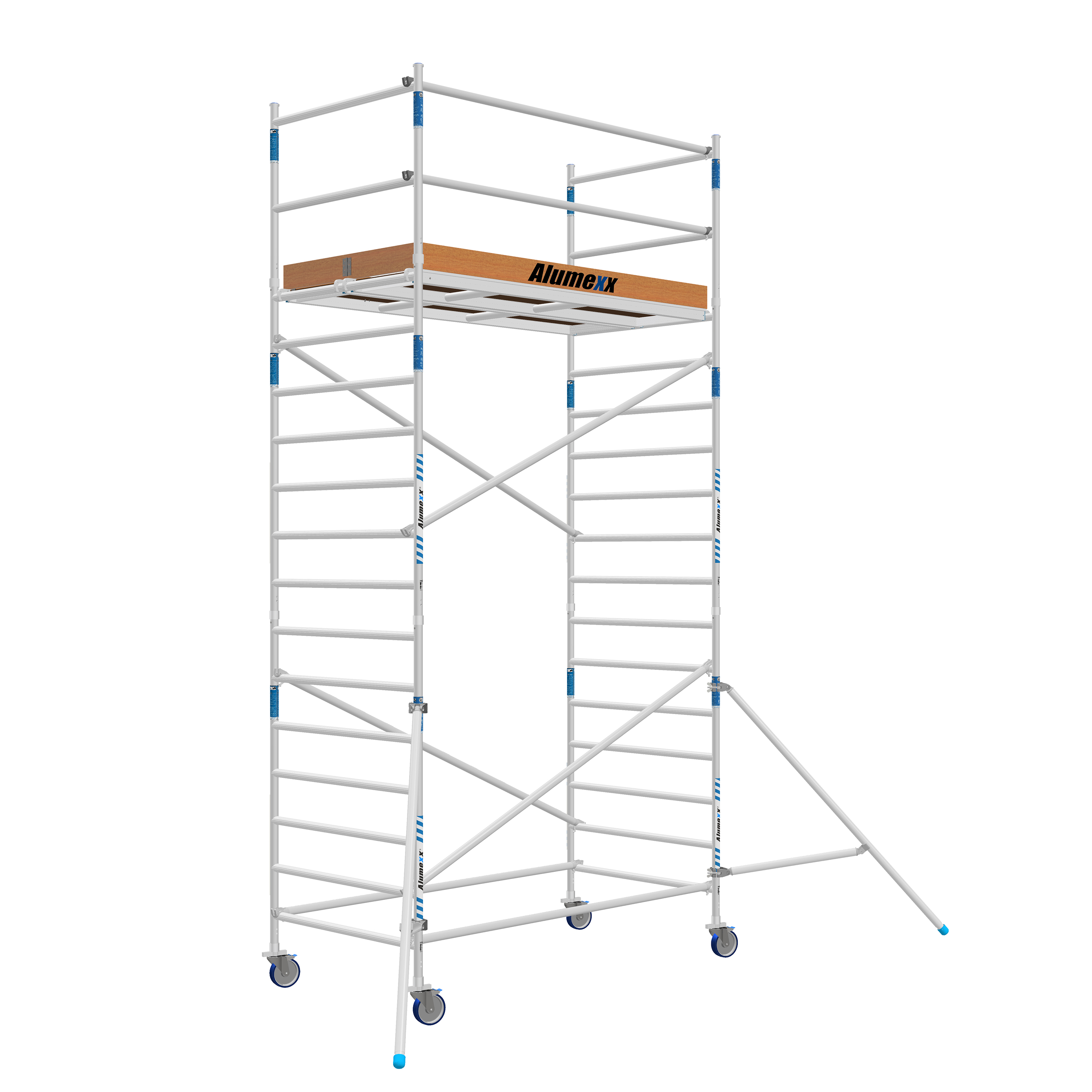 Rolsteiger Alumexx Basic Schoren - L190xB135cm - 6.20m werkhoogte - Houten platformen